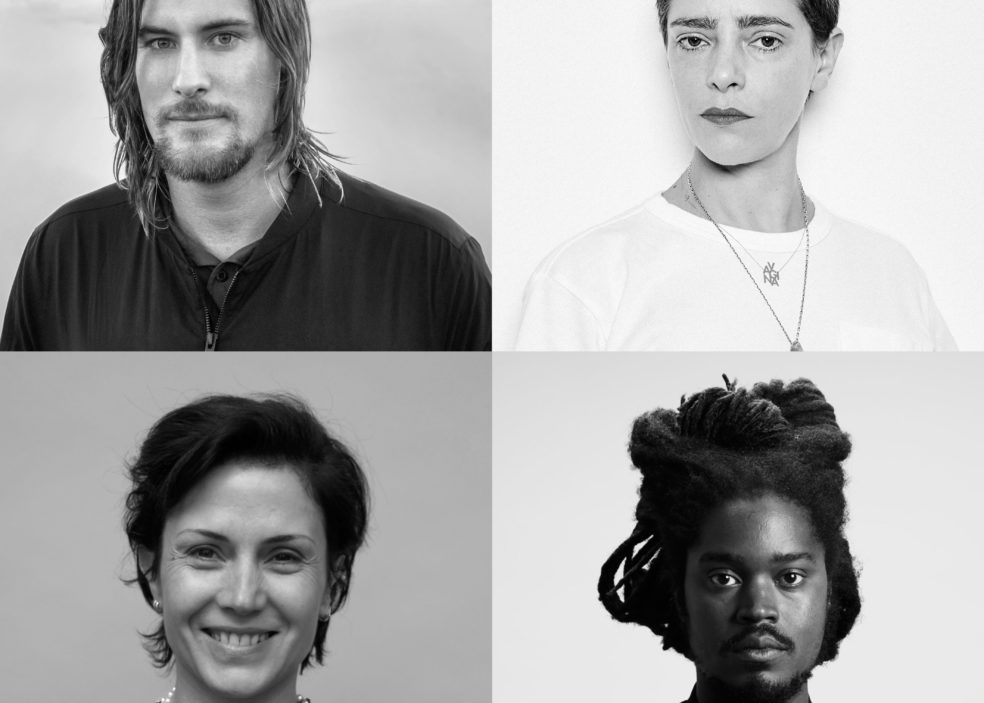 Les quatre artistes nommés au Prix Marcel Duchamp 2021, 21ème édition, (de gauche à droite et de haut en bas) Julian CHARRIÈRE, Lili REYNAUD-DEWAR, Isabelle CORNARO, Julien CREUZET