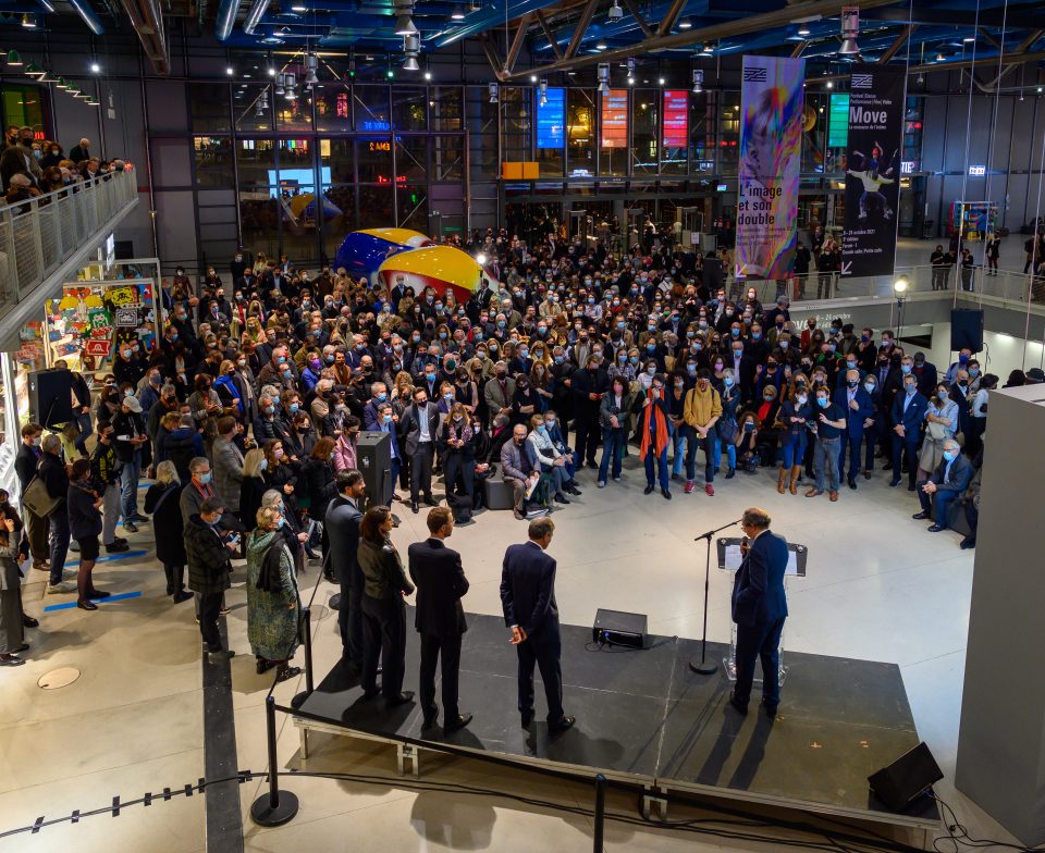 Cérémonie de remise du Prix Marcel Duchamp 2021 au Centre Georges Pompidou le 18 octobre 2021.© Luc Castel