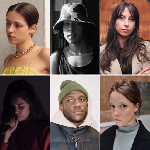 2023 laureates : Amélie Bigard © Camille Wong ; Elijah Ndoumbe © Luis Santana ; Rebecca Topakian © Antoine Doyen ; Ambre Charpagne © Gaël Forcet-Moreau ; Lassana Sarre © Kiroubel Beaujour ; Anne Bourrassé © Claire Bourrassé