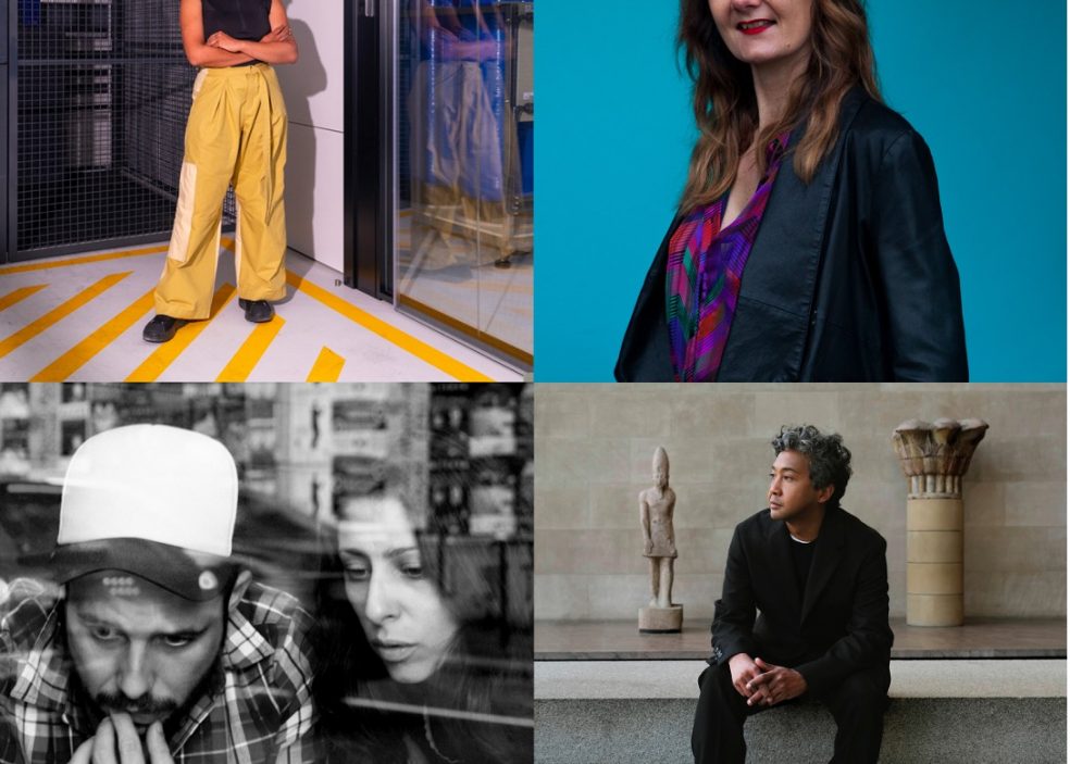 Artistes nommés pour le Prix Marcel Duchamp 2026. De gauche à droite, de haut en bas: Portrait Josèfa Ntjam 2024, Photo : Piercarlo Quecchia, @ADAGP2024 Portrait Laura Henno Courtesy Mohamed Bourouissa Portrait Brognon Rollin ©Granduchy Portrait de Joël Andrianomearisoa © Studio Joël Andrianomearisoa, courtesy of the artist and Almine Rech © Prix Marcel Duchamp 2026